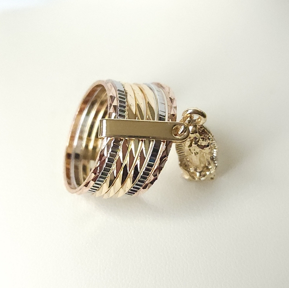 Ring set size 10 virgen de Guadalupe Gold plated - Picture 6 of 11